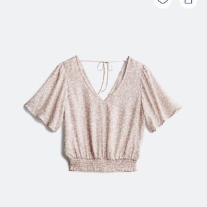 Floral V-Neck Blouse - Cream